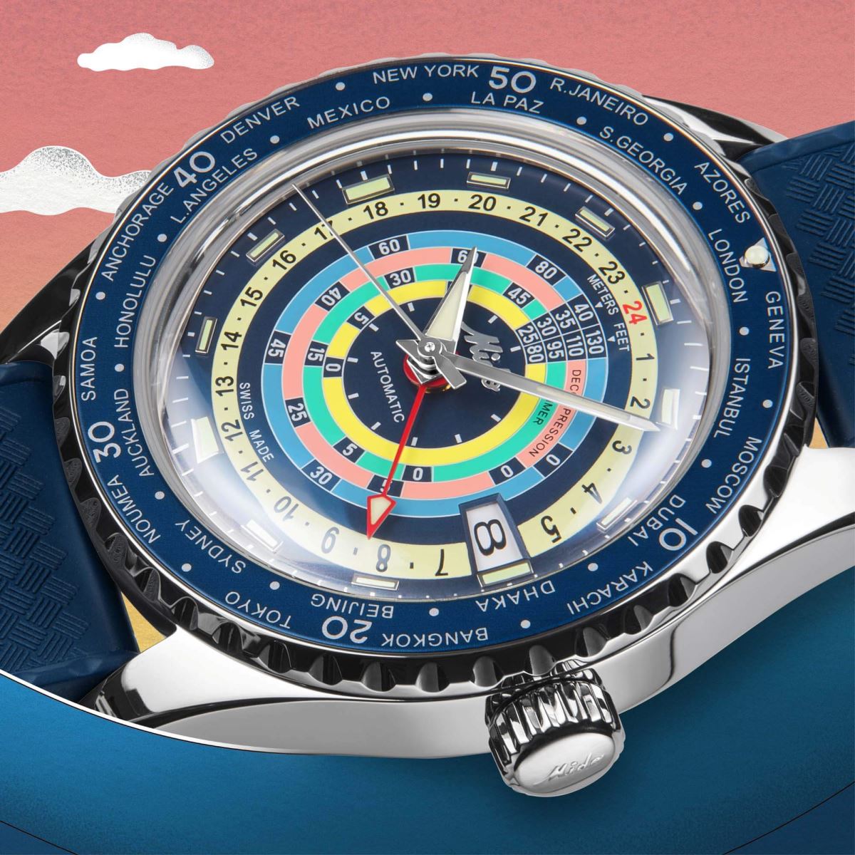 Mido Ra Mắt Đồng Hồ The Ocean Star Decompression WorldTimer